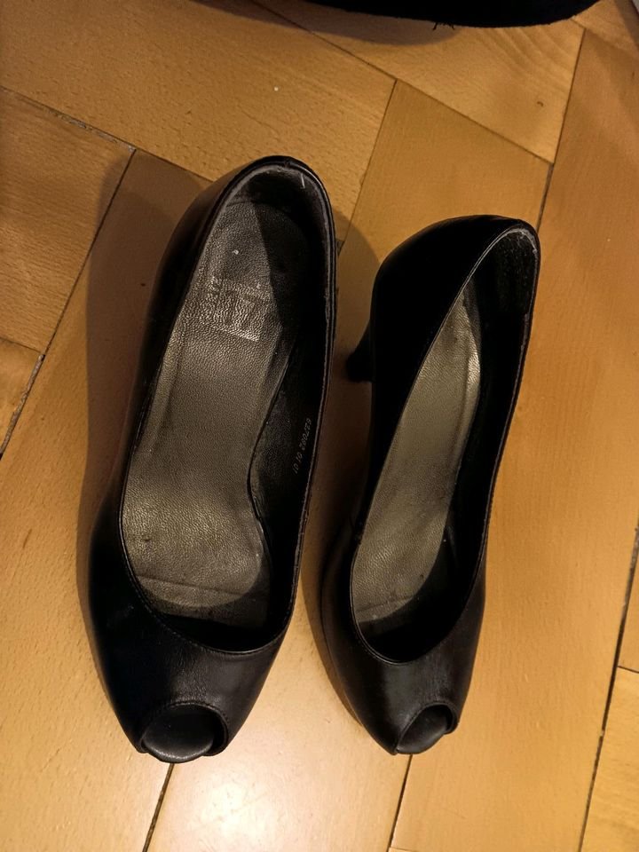 Görtz 17 Peeptoe Highheel schwarz Leder Größe 37