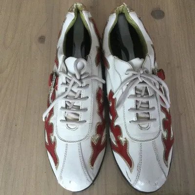 Damenschuhe - Schuhe - Sneaker - Weiß/Rot - Größe 39